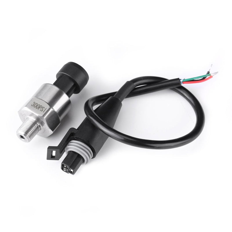  [AUSTRALIA] - 30-500 PSI Car Pressure Sensor Stainless Steel for Air Oil Water Fuel Pressure Sensor with Cable DC 5V 1/8 Inch NPT Thread(300PSI) 300PSI