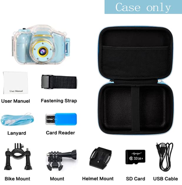  [AUSTRALIA] - Leayjeen Carryying Case Compatible with Agoigo/PROGRACE/Ourlife/BRYSETEN and More Kids Waterproof Digital Video Camera Toy--Boys Girls Birthday Gifts(CASE ONLY)-Blue Blue