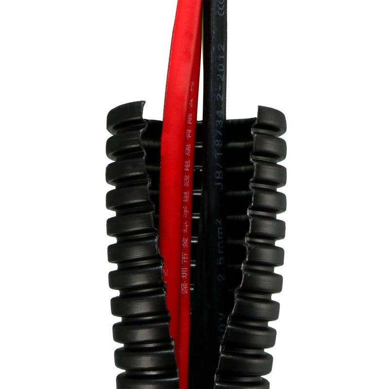  [AUSTRALIA] - YXQ Split Wire Loom Black 25 Ft 3/4-inch ID Polyethylene Bellows Pipe Preservative Flexible Tube for Electric Conduit Liquid 21mm ID 7.62M