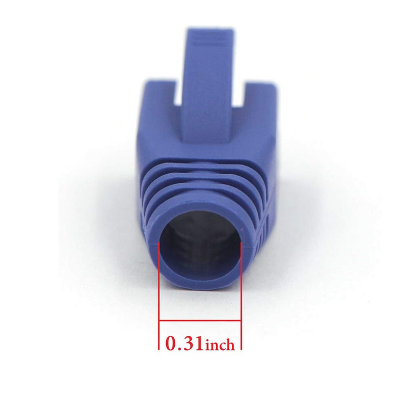  [AUSTRALIA] - VCE 30-Pack Soft Plastic Cat6A/Cat7 Ethernet RJ45 Cable Cap Connector Boots Plug Cover Strain Relief Boots-Blue Blue