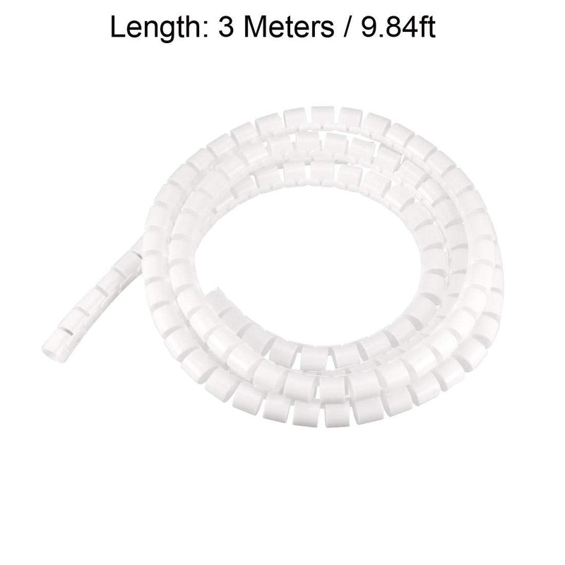  [AUSTRALIA] - uxcell Flexible Spiral Tube Wrap Cable Management Sleeve 14mmx16mm Computer Wire Manage Cord 3 Meters Length White