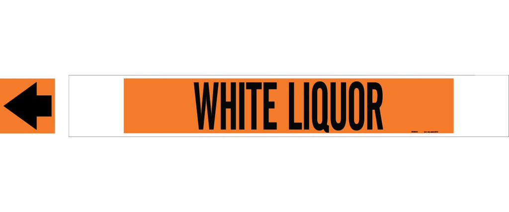  [AUSTRALIA] - Brady 5858-Hphv High Performance - High Visibility Pipe Marker, B-681/B-883, Black On Orange Polyester Over-Laminate On Fiberglass Plastic Carrier, Legend "White Liquor"