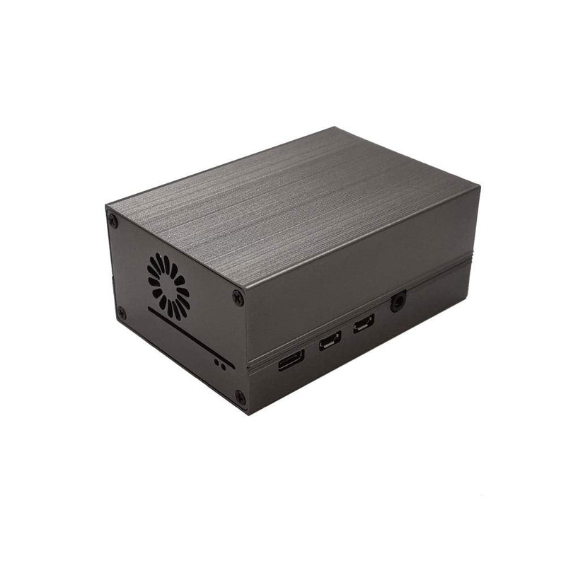  [AUSTRALIA] - ZkeeShop for Raspberry Pi 4 Aluminum Alloy Case with Cooling Column and Cooling Fan Compatible for Raspberry Pi 4 Model B (Gray) Gray