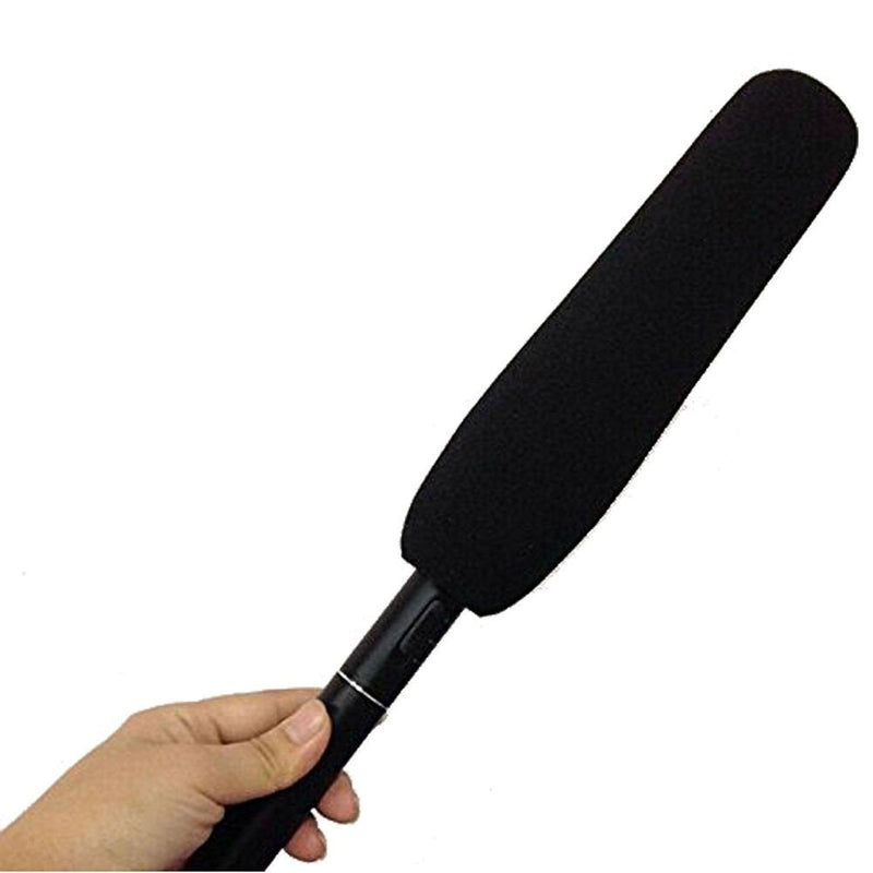  [AUSTRALIA] - AKOAK 1pc x 12 cm Black Camera Microphone Windscreen Soft Foam Mic Cover Sponge for Shotgun Microphones for Audio-Technica, Azden, Ikegami, Panasonic, Schoeps, Shure, Sennheiser & Sony Mics