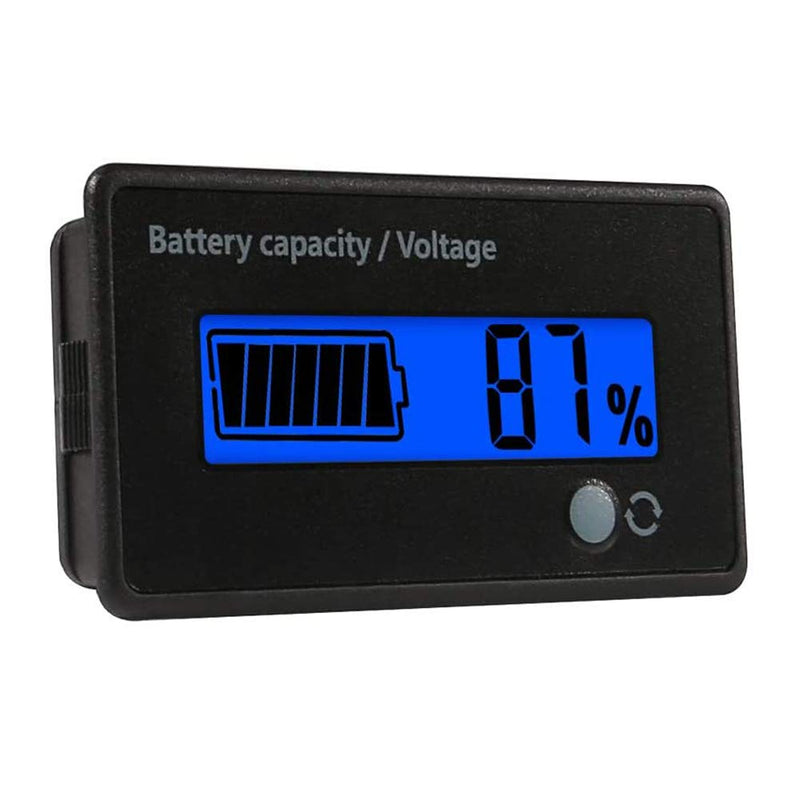 LCD Battery Capacity Monitor Gauge Meter,Waterproof 12V/24V/36V/48V 72V Lead Acid Battery Status Indicator,Lithium Battery Capacity Tester Voltage Meter Monitor (Blue) Blue - LeoForward Australia
