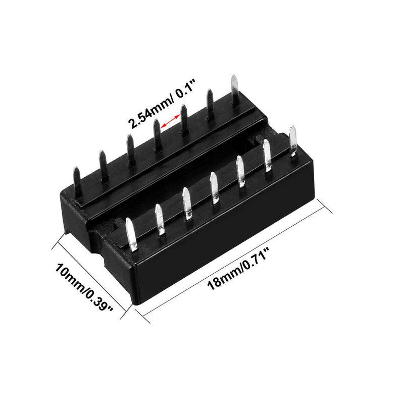  [AUSTRALIA] - uxcell 40pcs DIP IC Chip Socket Adaptor 2.54mm Pitch 7.6mm Row Pitch 2 Row 14 Flat Pins Soldering