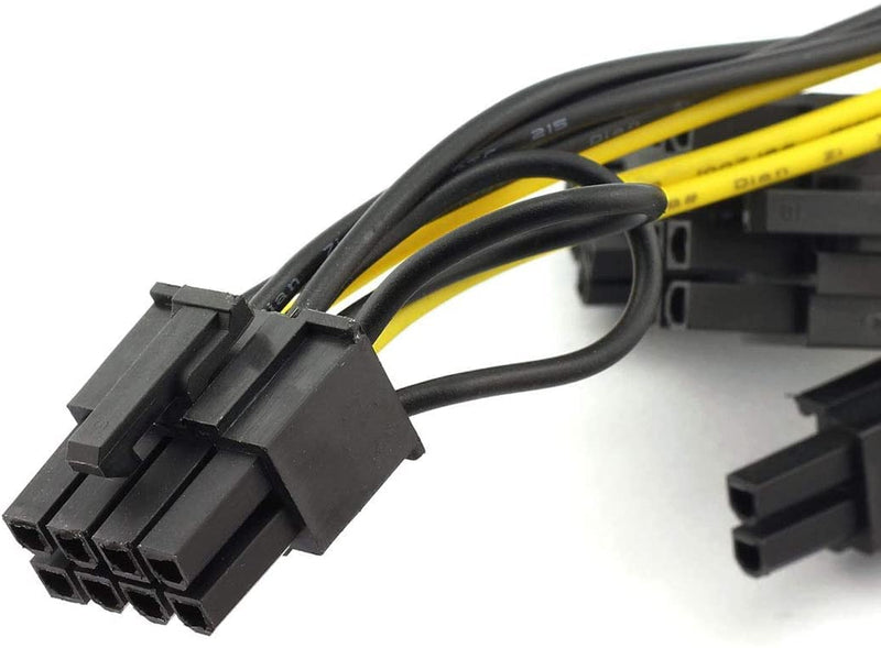  [AUSTRALIA] - PCIe 8 Pin Female to Dual 8 Pin (6+2) Male Power Adapter PCI Express Graphic Card Connector Extension Cable Mining Video Card Power Cable 9 inch