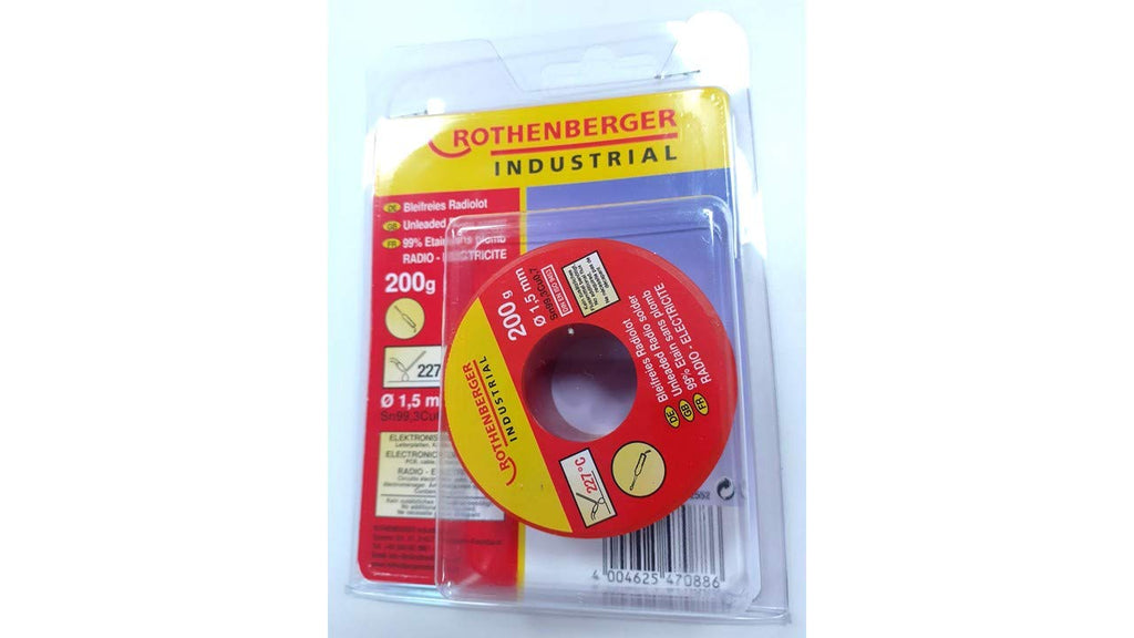  [AUSTRALIA] - ROTHENBERGER Industrial lead-free radio solder for electrical soldering work, 200g spool, Ø 1.5 mm