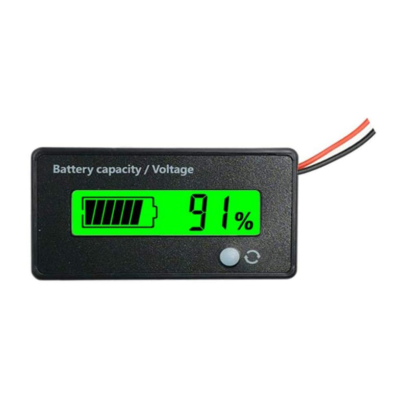 LCD Battery Capacity Monitor Gauge Meter,Waterproof 12V/24V/36V/48V 72V Lead Acid Battery Status Indicator,Lithium Battery Capacity Tester Voltage Meter Monitor (Green) Green - LeoForward Australia