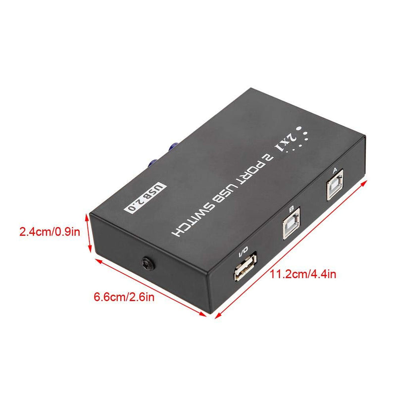  [AUSTRALIA] - USB Sharing Switch , fosa Sharing Switch Selector 2/4 Port USB 2.0 Manual Sharing Switch Switcher Box Switcher Adapter Hub for PC, Printer, Scanner, Mouse, Keyboard(2 Port)