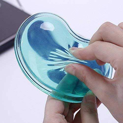  [AUSTRALIA] - LetGoShop Silicone Gel Wrist Rest Cushion Heart-Shaped Translucence Ergonomic Mouse Pad Cool Hand Pillow Effectively Reduce Wrist Fatigue Pain, Blue