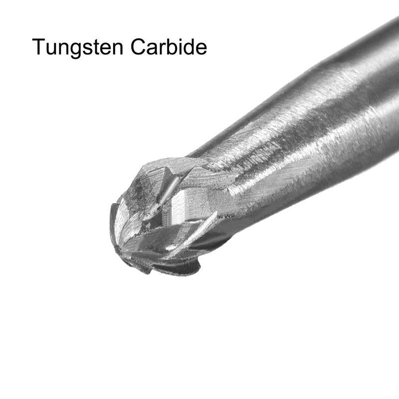 uxcell Tungsten Carbide Rotary Files 1/8" Shank, Double Cut Ball Shape Rotary Burrs Tool 3mm Dia, for Die Grinder Drill Bit Wood Soft Metal Carving Polishing Model Engineering, 2pcs - LeoForward Australia