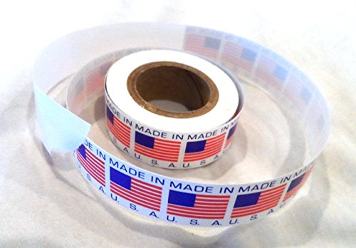 5/8" x 5/8" Made In USA Flag Self-Adhesive Labels 500 Roll - LeoForward Australia
