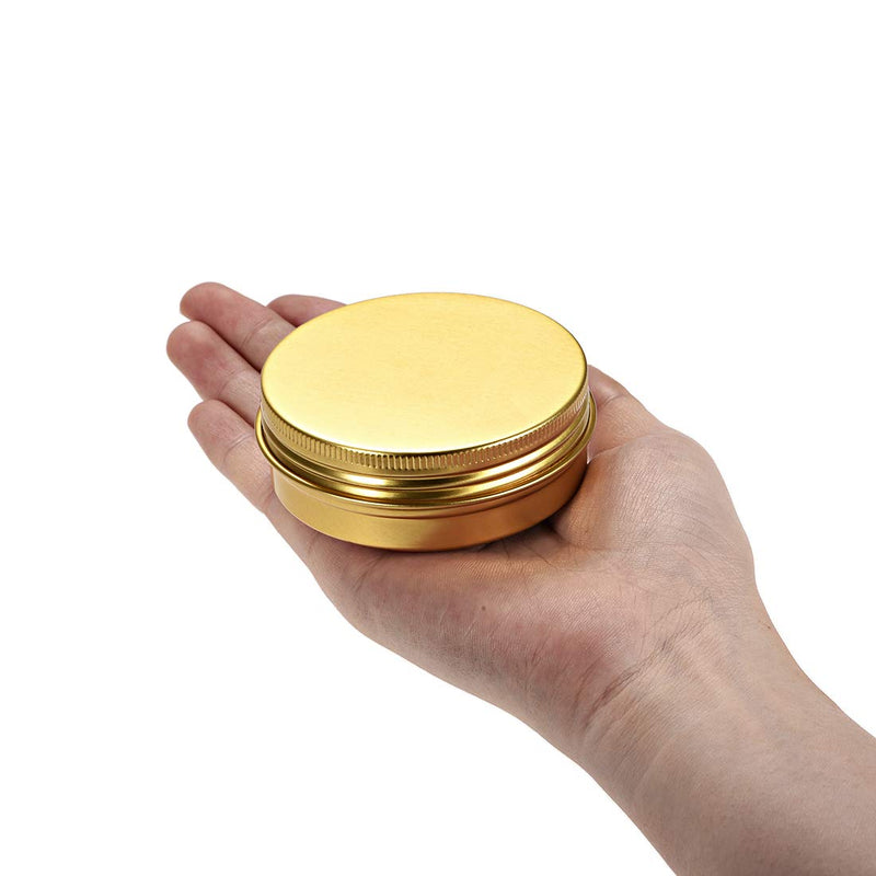  [AUSTRALIA] - uxcell 2oz Round Aluminum Cans Tin Screw Top Metal Lid Containers Gold Tone 60ml 10pcs