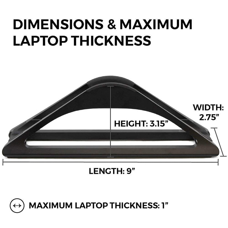  [AUSTRALIA] - HumanCentric Vertical Laptop Stand for Desks (Matte Black) | Adjustable Holder to Dock Apple MacBook, MacBook Pro, and Other Laptops to Organize Work & Home Office