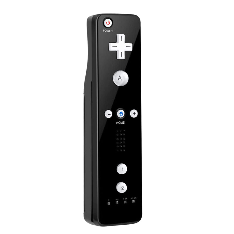  [AUSTRALIA] - Wii Remote Controller,Wireless Remote Gamepad Controller for Wii and Wii U,with Silicone Case and Wrist Strap(No Motion Plus),Black & White black white