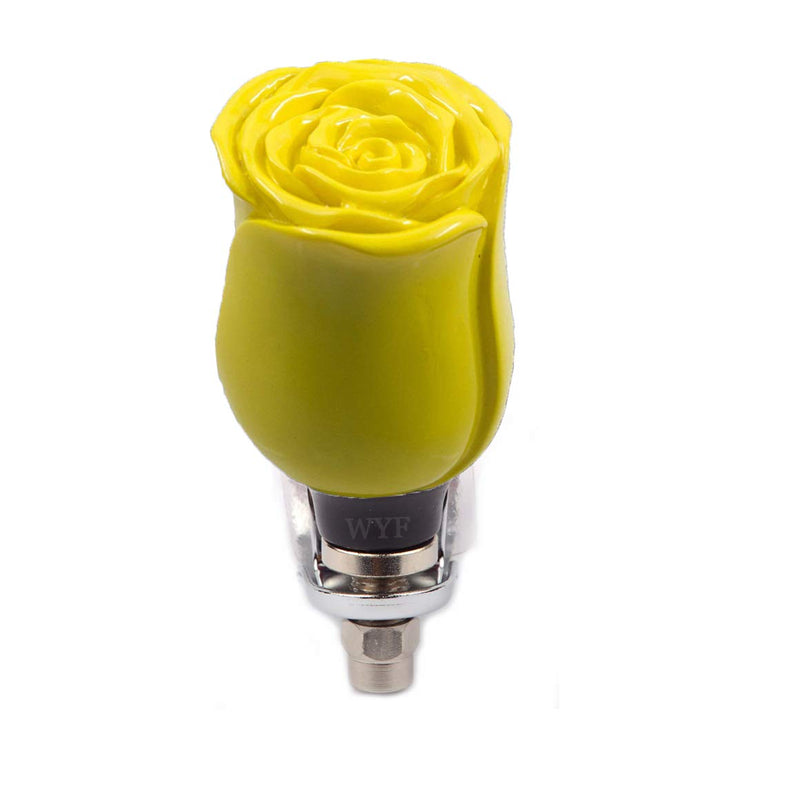  [AUSTRALIA] - WYF Beautiful Yellow Rose Flower Steering Wheel Power Handle Suicide Spinner Assist Ball Knob Booster for Most Car Vehicles