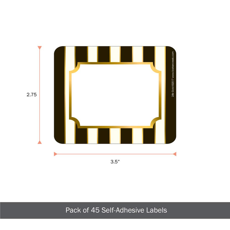 BARKER CREEK 3-1/2 x 2-3/4" Name Badges/Self-Adhesive Labels, Gold, 45-Count (LL-1532) 0.5 H x 2.75 L x 3.5 W - LeoForward Australia