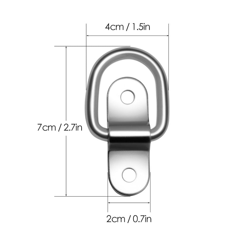  [AUSTRALIA] - Hysagtek 4X Stainless D Ring Tie Downs Trailer Anchors Points with Mounting Bracket, for Cargo Trailer Control