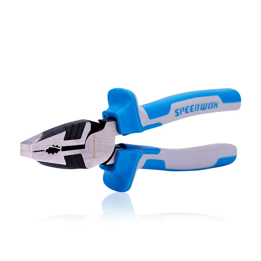  [AUSTRALIA] - SPEEDWOX Lineman Pliers 7 Inches Heavy Duty Combination Pliers Multi Use High Leverage Wire Cutters Side Cutting Screw Extraction Serrated Jaw Professional Tool Reduce Effort by 35% 7-Inch