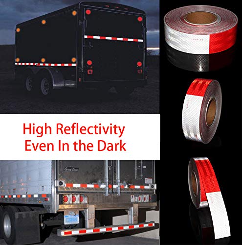  [AUSTRALIA] - APT Dot Reflective Tape C2, High Intensity Grade, Red White for Trailers, Car, Bike. Safety Reflective Tape (2" X 25Ft) 2" X 25Ft