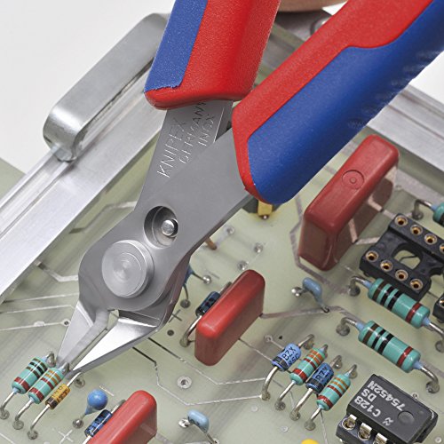 KNIPEX Tools - Electronics Super Knips, INOX Steel, Multi-Component (7803125), 5-Inch - LeoForward Australia