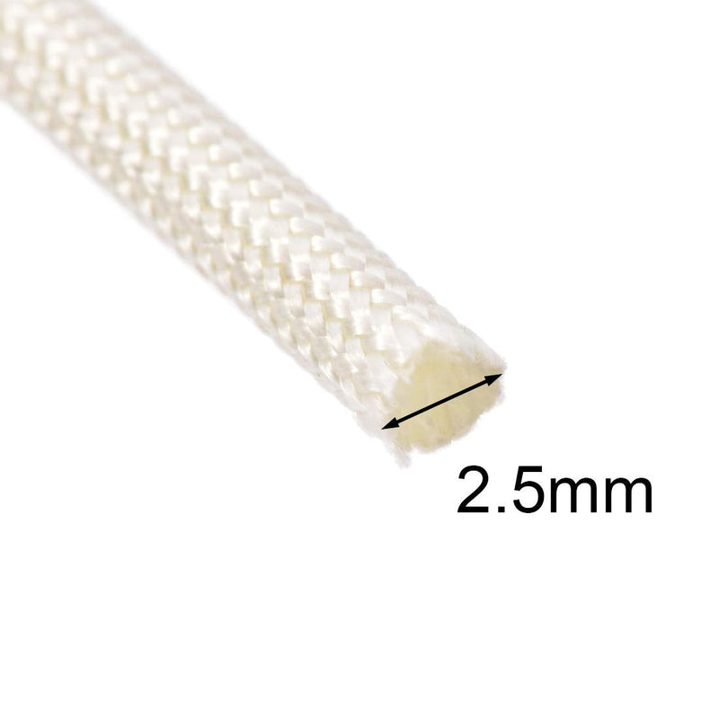  [AUSTRALIA] - uxcell Insulation Braid Sleeving, 33Ft-2.5mm High TEMP Fiberglass Sleeve White