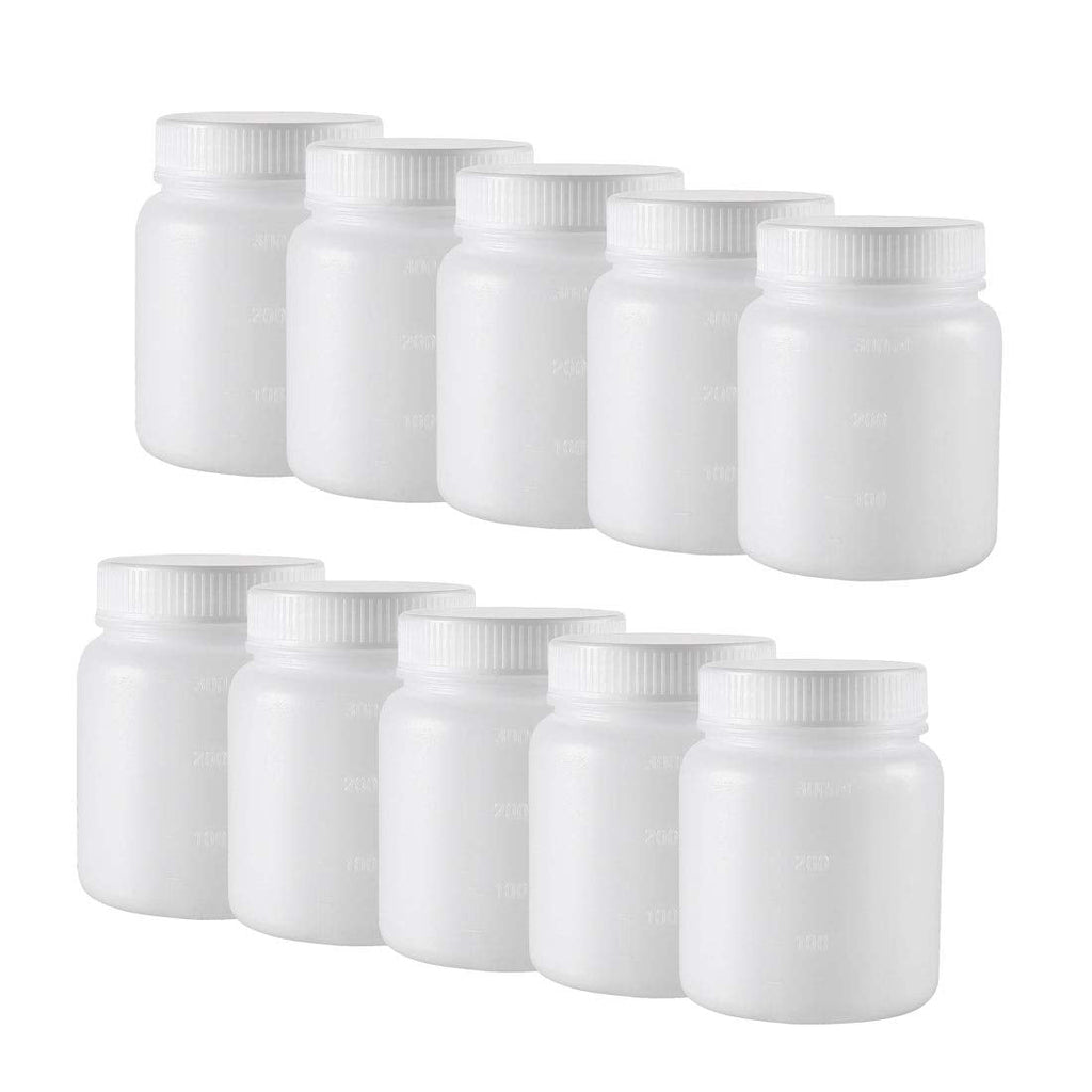  [AUSTRALIA] - uxcell Plastic Lab Chemical Reagent Bottle 300ml/10oz Wide Mouth Sample Sealing Liquid Storage Container 10pcs