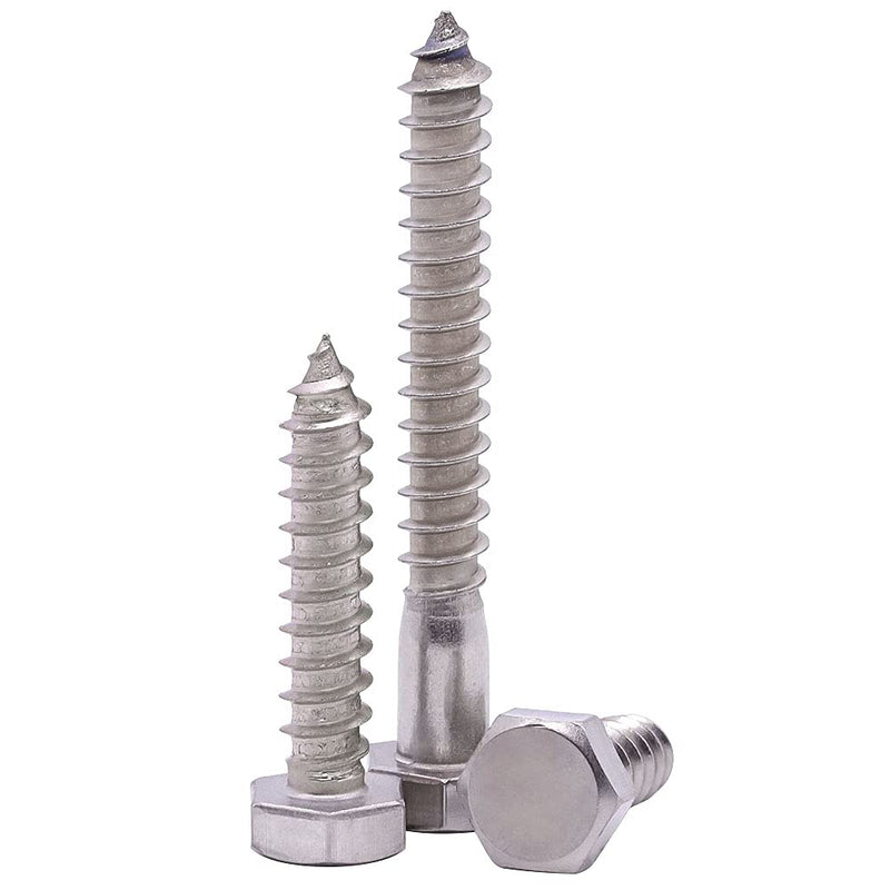  [AUSTRALIA] - 1/4" x 1-1/4" Hex Head Lag Screws Bolts, 304 Stainless Steel 18-8, Full Thread, Hexagon Head Wood Screws 25 PCS 1/4 x 1-1/4" (25 PCS)