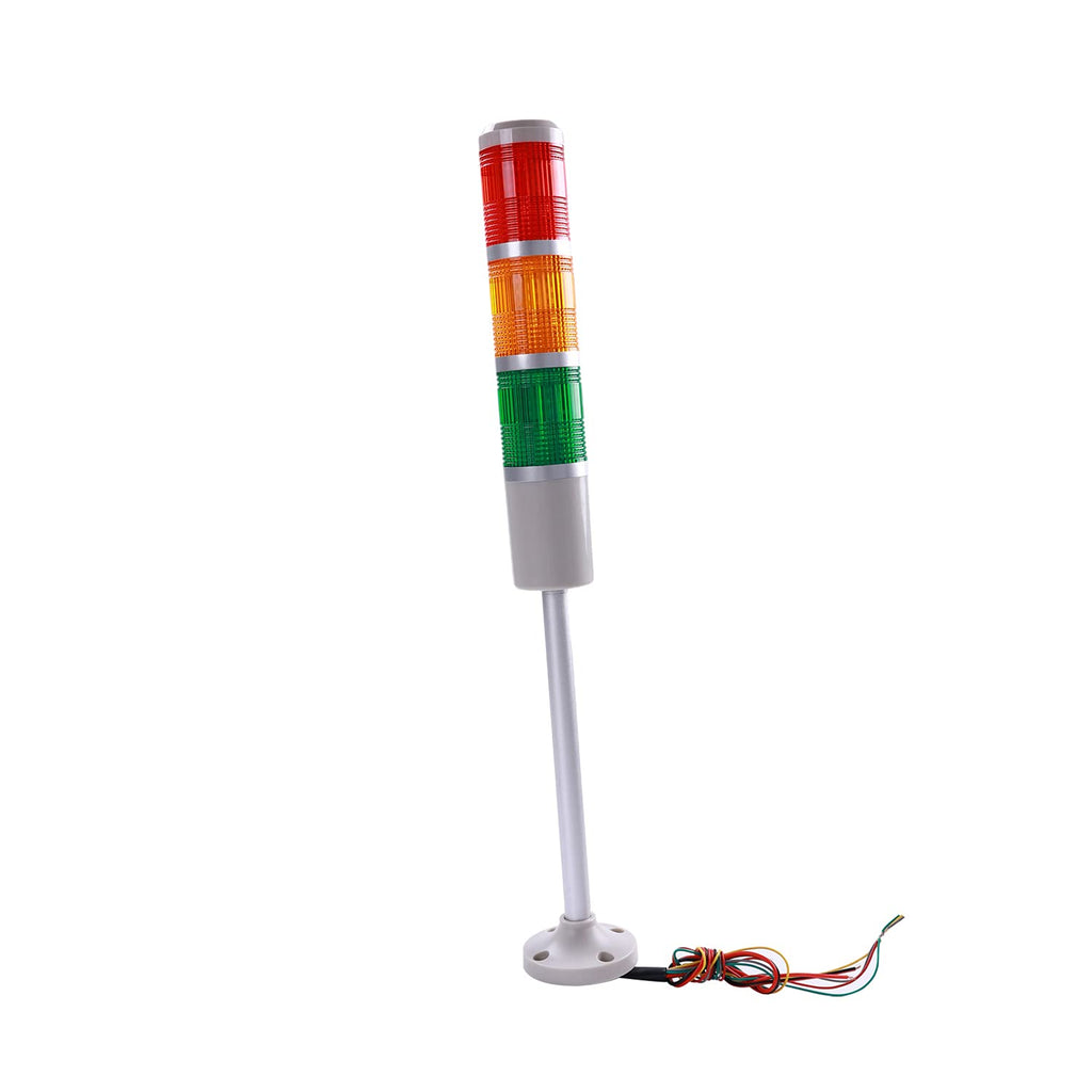  [AUSTRALIA] - Othmro 1Pcs 24V 3W Warning Light, Industrial Signal Light Tower Lamp, Column LED Alarm Round Tower Light, Indicator Continuous Light, Plastic Electronic Parts for Workstation No Sound Red Green Yellow TB50-3W-D