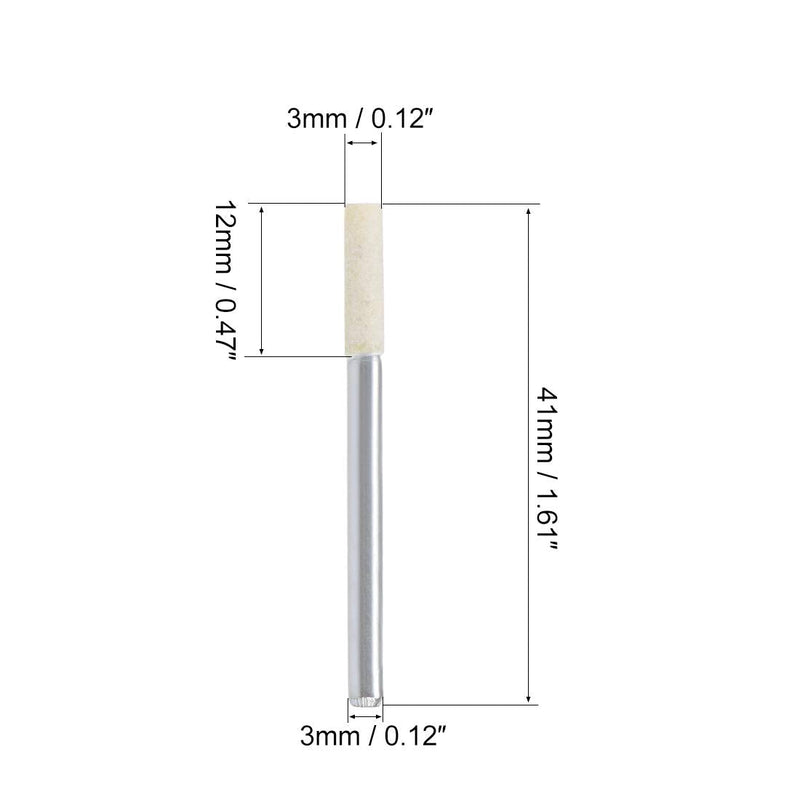  [AUSTRALIA] - uxcell 3mm Wool Felt Mounted Points Cylinder Polishing Bits Burrs Buffing Wheels 10 Pcs