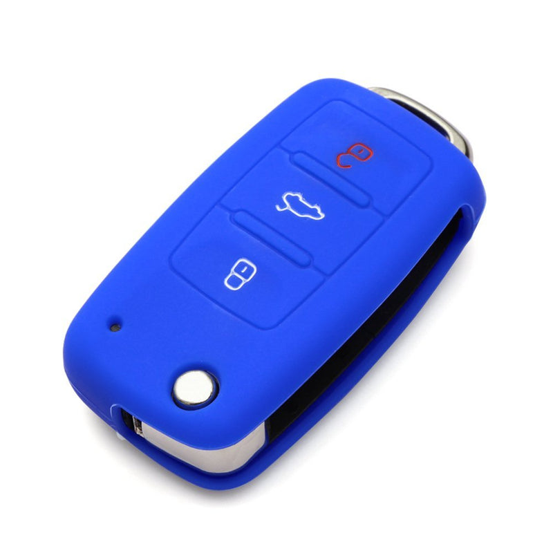 9 MOON Silicone Remote Flip Key FOB Silicone Case Cover for VW Volkswagen New white - LeoForward Australia