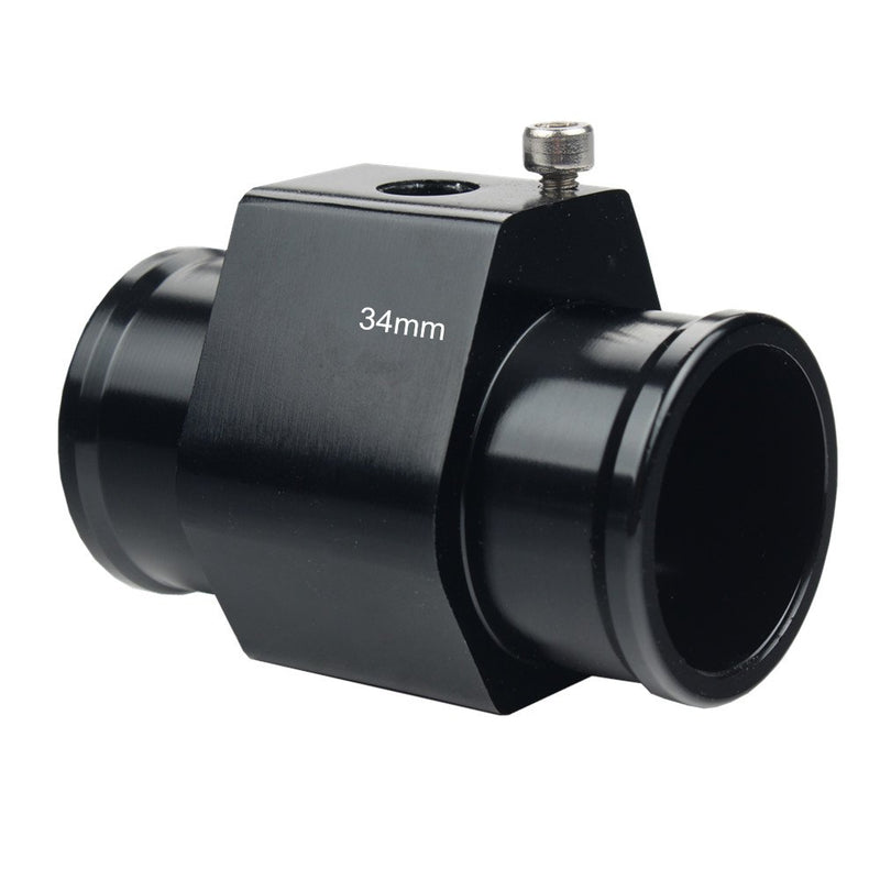  [AUSTRALIA] - Dewhel Aluminum Black Water Temp Meter Temperature Gauge Joint Pipe Radiator Sensor Adaptor Clamps 34mm