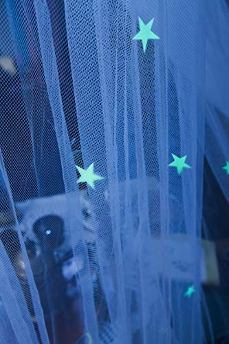  [AUSTRALIA] - Bed Canopy with Fluorescent Stars Glow in Dark for Baby, Kids, Girls Or Adults, Anti Mosquito As Mosquito Net Use to Cover The Baby Crib, Kid Bed, Girls Bed Or Full Size Bed, Fire Retardant Fabric