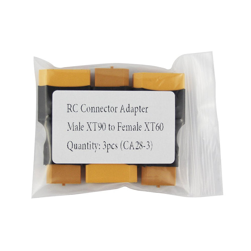  [AUSTRALIA] - OliYin 3pcs XT90 Male to XT60 Female Connector Converter Adaptor for LiPo Electric Quad / ESC(Pack of 3)
