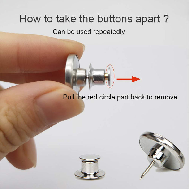12 Pcs Replacement Button Pins for Jean, Perfect Fit Adjustable Instant Jean Buttons,No Sew Jean Button Pins for Pants, Extend or Reduce Any Jean Pants Waist - LeoForward Australia