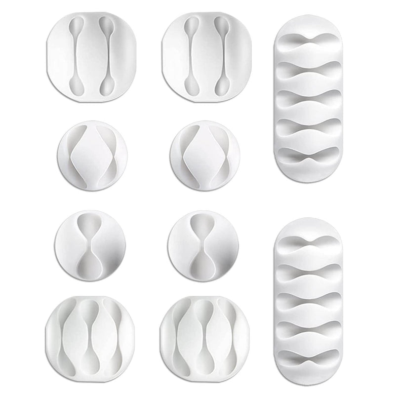  [AUSTRALIA] - 10 Pcs Cable Clips,Cord Organizer for Desktop Office Home Car (White