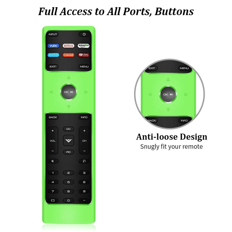  [AUSTRALIA] - 2 Pack Silicone Protective Case Cover for New XRT136 Vizio Smart LCD LED TV Remote Control,Shockproof XRT136 Vizio Remote Replacement Case,Soft Durable Remote Bumper Back Covers-Glowblue+Glowgreen