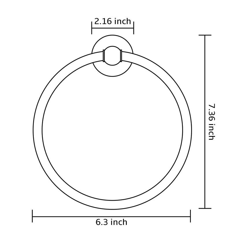  [AUSTRALIA] - Wall Mounted Classical Design Round Towel Ring for Bathroom (Brush Nickel) Brushed Nickel 1 pack