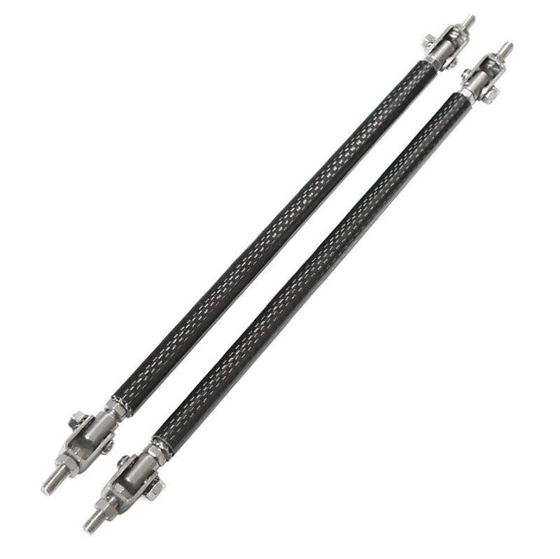  [AUSTRALIA] - 2PCS Adjustable Carbon Front Bumper Lip Splitter Strut Rod Tie Support Bars Replacement fit for Universal Black 200mm/7.87”