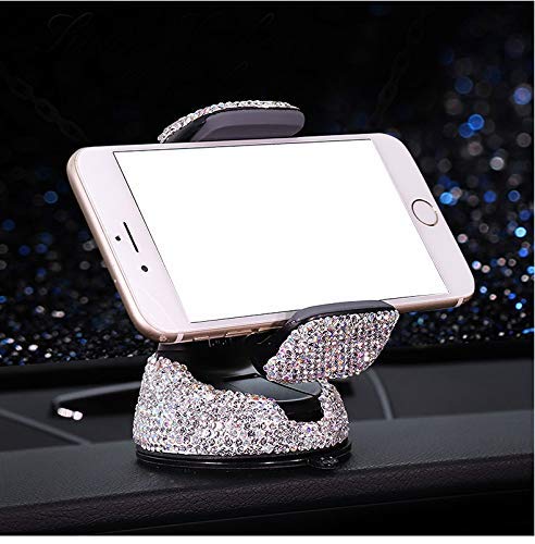 Bestbling Luxury Rhinestone Bling Universal Car Stand Phone Holder Air Vent Car Mount Stand Holder Compatible with iPhone X 8 Plus 7 Plus SE 6s 6 Plus 6 5s 5 4s 4 (Silver) - LeoForward Australia