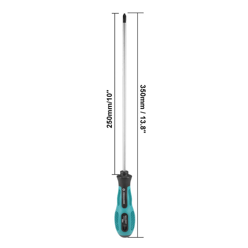  [AUSTRALIA] - uxcell #1 Phillips Screwdriver 10 Inch Round Shaft Non Slip Comfortable Handle