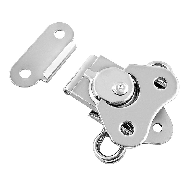  [AUSTRALIA] - QWORK Stainless Steel Twist Latch, 2 Pack 2" x 1-1/2" Latches with Keeper and Spring Butterfly Draw Latch for Case Box 2" x 1-1/2"
