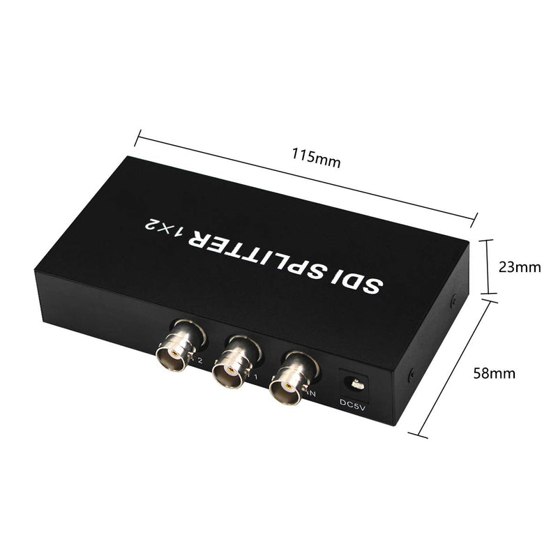  [AUSTRALIA] - SDI Splitter 1x2 Multimedia Split SDI Extender 1 to 2 Ports Adapter Support 1080P TV Video for Projector Monitor Camera