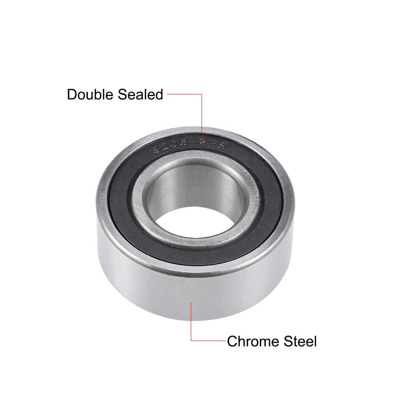  [AUSTRALIA] - uxcell 3206-2RS Angular Contact Ball Bearing 30x62x24mm Sealed Bearings 5206-2RS 2pcs