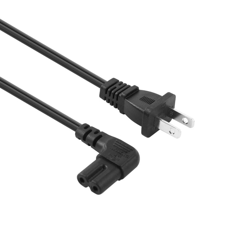 VSEER Universal 2 Prong Power Cord 1 Feet - NEMA 1-15P to IEC320 C7 Figure 8 Shotgun Connector AC Power Supply Cable Wire Socket Plug Jack Right Angle Replacement Black (1FT) 1FT - LeoForward Australia