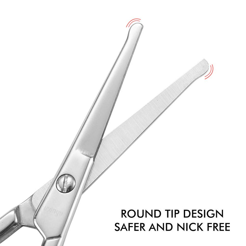 LIVINGO Premium Curved and Rounded Nose Hair Scissors for Men, 2 PC Set Nail Cuticle Manicure Scissors Shears Kit for Beard/ Mustache, Ear, Facial Hair, Eyebrows, Eyelashes for Women - LeoForward Australia