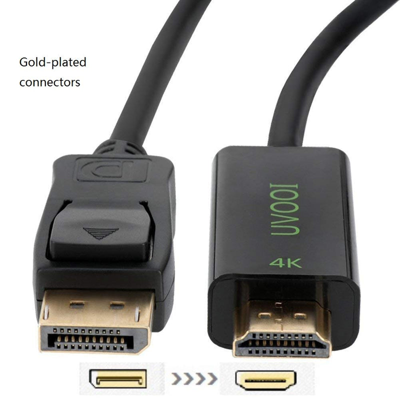 DisplayPort to HDMI Cable 4K 10-Feet, UVOOI Display Port (DP) to HDMI Male to Male Adapter Cable for All DP Modes - Gold-Plated 10Ft - LeoForward Australia