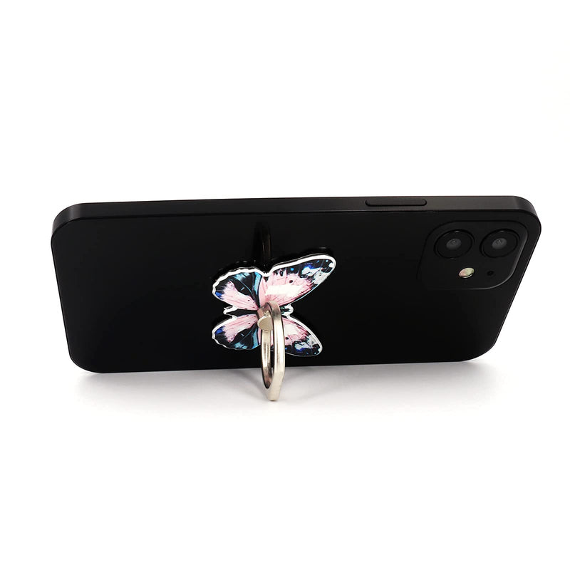  [AUSTRALIA] - Butterfly Phone Ring Holder Stand Finger Kickstand 360° Rotation Universal Finger Ring Phone Grip Compatible with All Smartphone (01) 01