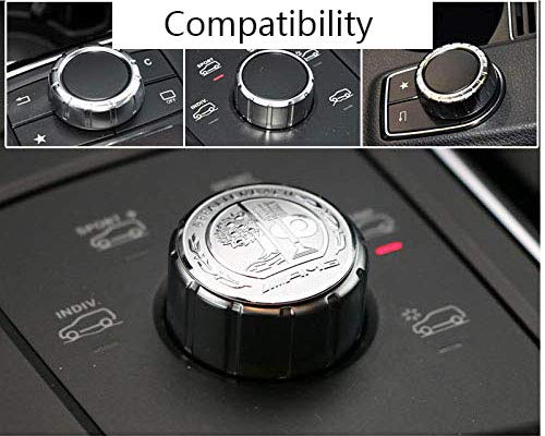  [AUSTRALIA] - MAXDOOL AMG Metal Modified Center Console Multimedia Control Button Knob Trims Cover Decals Emblems Stickers for Mercedes Benz A B E GLK GLA CLA GLE ML GL Class (29mm Knob) 29mm Knob